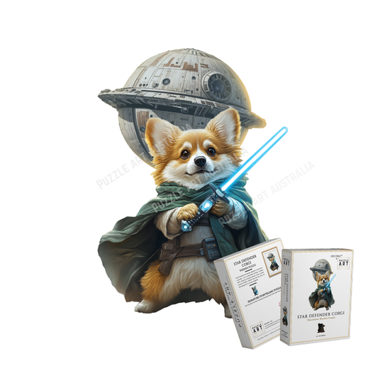 Star Defender Corgi ~ Decorative Wooden Puzzle Puzzle Art Australia
