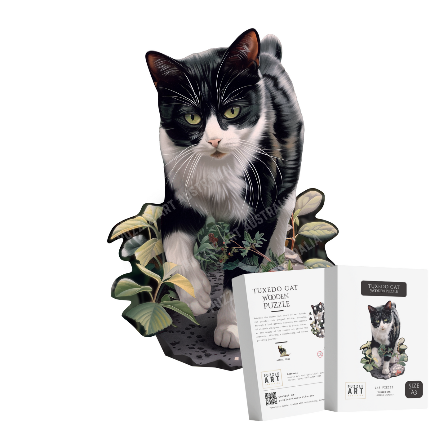 Tuxedo Cat Wooden Puzzle Puzzle Art Australia