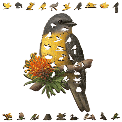 Eastern Yellow Robin Puzzle Art Australia