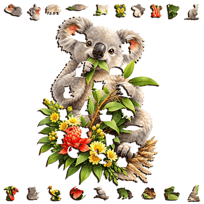 Koala Blossom & Bites Puzzle Art Australia