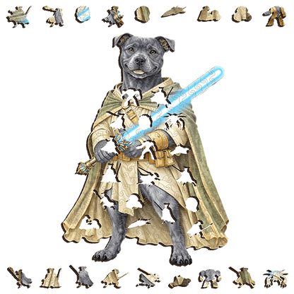 Staffy Stellar Protector ~ Decorative Wooden Puzzle Puzzle Art Australia