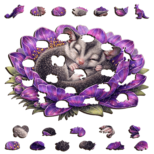 Sugar Glider - Amethyst Whisper Puzzle Art Australia