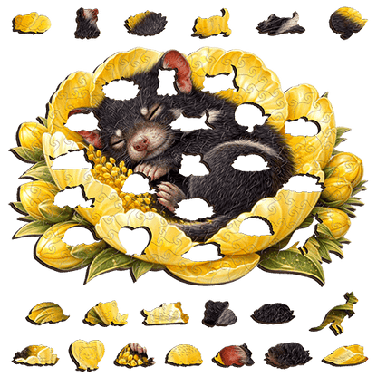 Tasmanian Devil - Sunlit Sleep Puzzle Art Australia