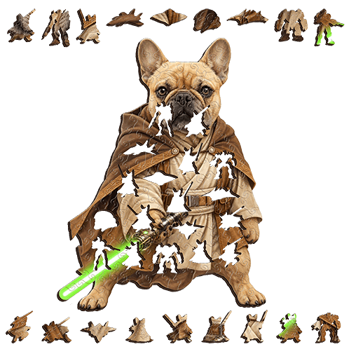 Frenchie Orbit Commander ~ Decorative Wooden Puzzle Puzzle Art Australia