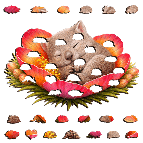 Wombat - Ember Bloom Puzzle Art Australia