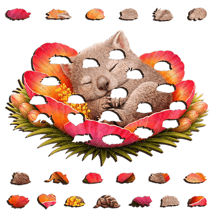 Wombat - Ember Bloom Puzzle Art Australia
