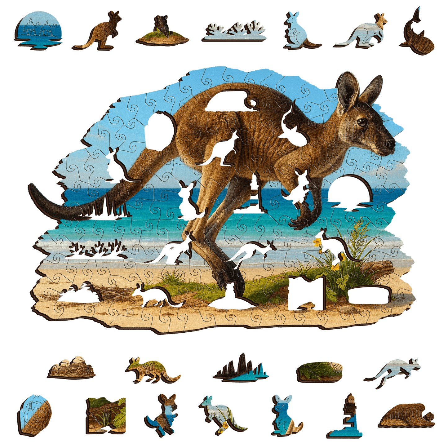 Western Grey Kangaroo Puzzle Art Australia