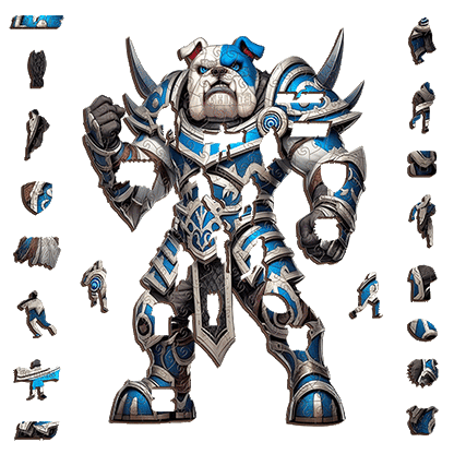 The Ironclad Bulldog-Inspired Gladiator Puzzle – Canterbury Rugby League Art Puzzle Art Australia