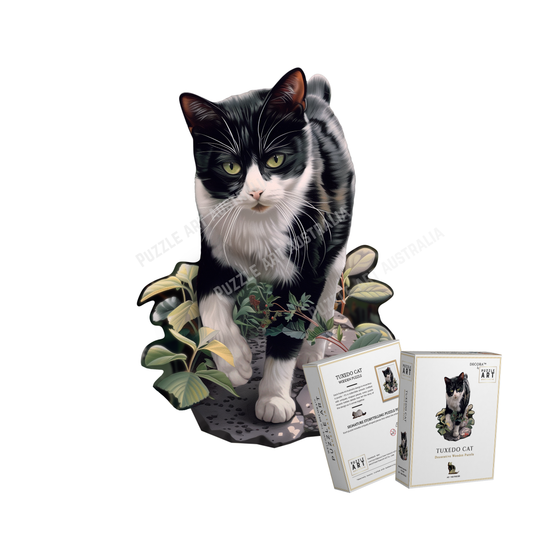 Tuxedo Cat ~ Decorative Wooden Puzzle Puzzle Art Australia