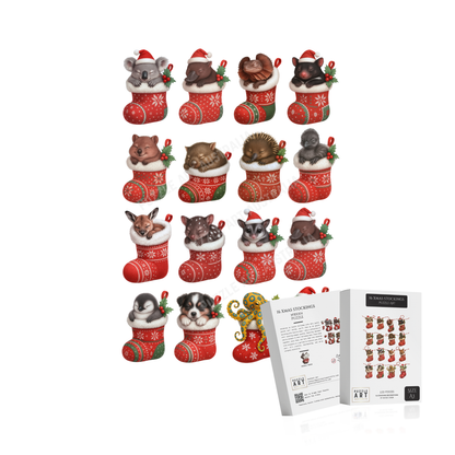 16 Xmas Stockings Puzzle Art Australia