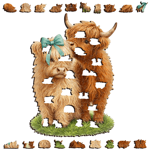 Highland Cow Cuties Puzzle Art Australia