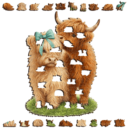 Highland Cow Cuties Puzzle Art Australia