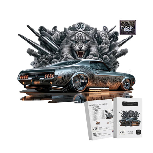 1969 Ford Mustang Wooden Puzzle Puzzle Art Australia