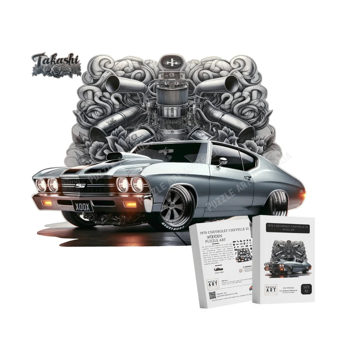 1970 Chevrolet Chevelle SS Wooden Puzzle Puzzle Art Australia