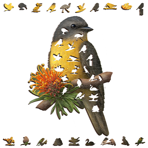 Eastern Yellow Robin Puzzle Art Australia