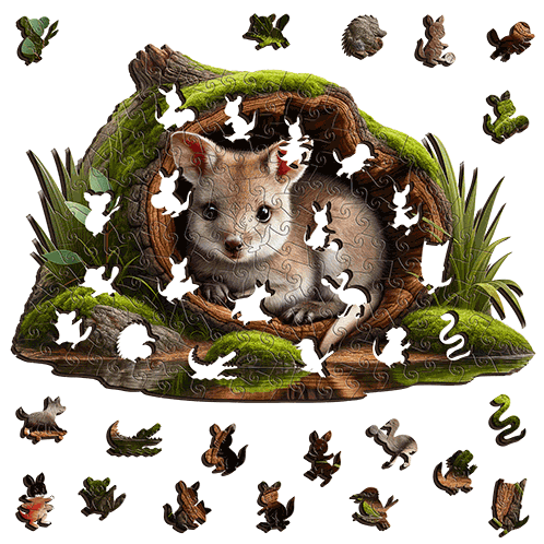 Wallaby Cuteness Wooden Puzzle Puzzle Art Australia