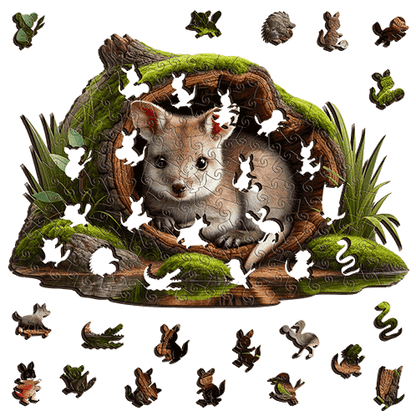 Wallaby Cuteness Wooden Puzzle Puzzle Art Australia
