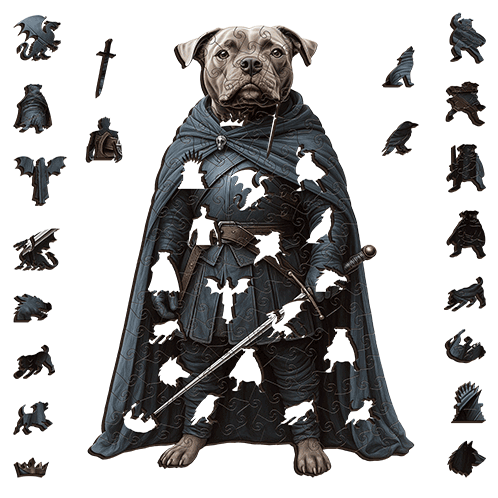 Snowblade Staffy Wooden Puzzle Puzzle Art Australia