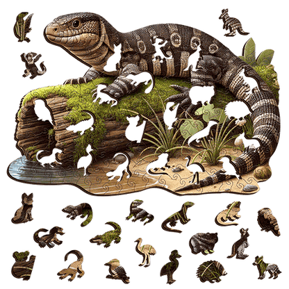 Sandstone Goanna Wooden Puzzle Puzzle Art Australia