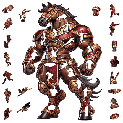The Crimson Bronco-Inspired Warrior Puzzle – QLD Rugby League Gift Puzzle Art Australia