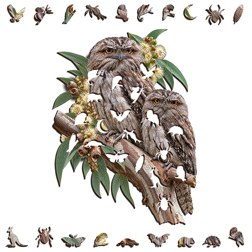 Tawny Frogmouth Owl Wooden Puzzle Art by Puzzle Art Australia