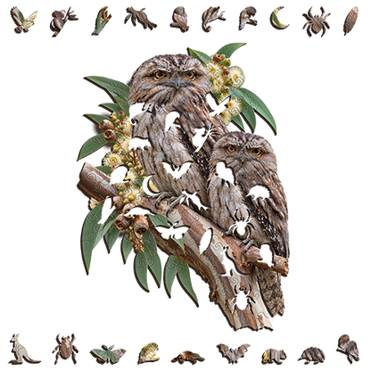 Tawny Frogmouth Owl Wooden Puzzle Art by Puzzle Art Australia