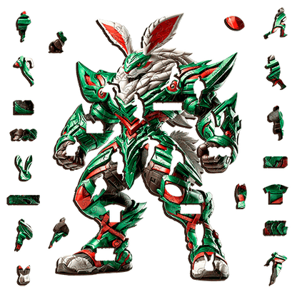 The Emerald and Red Rabbit-Inspired Puzzle – South Sydney Gladiator Art for Rugby Fans Puzzle Art Australia
