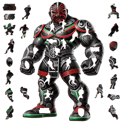 Tribal NZ Warrior Puzzle – Māori-Inspired Gladiator for League Fans Puzzle Art Australia