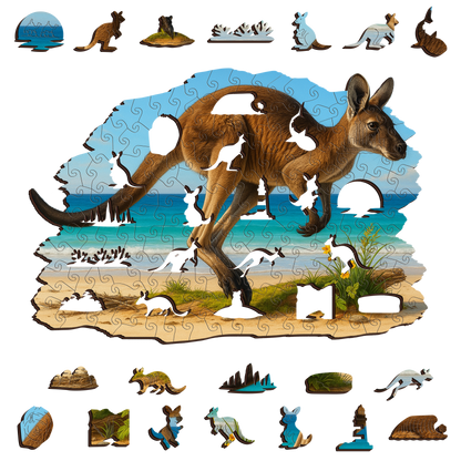 Western Grey Kangaroo Puzzle Art Australia