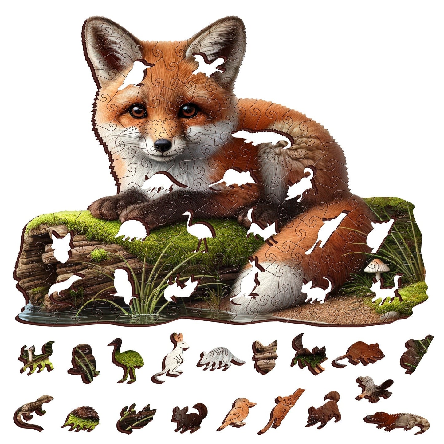 Mosswood Fox Wooden Puzzle Puzzle Art Australia