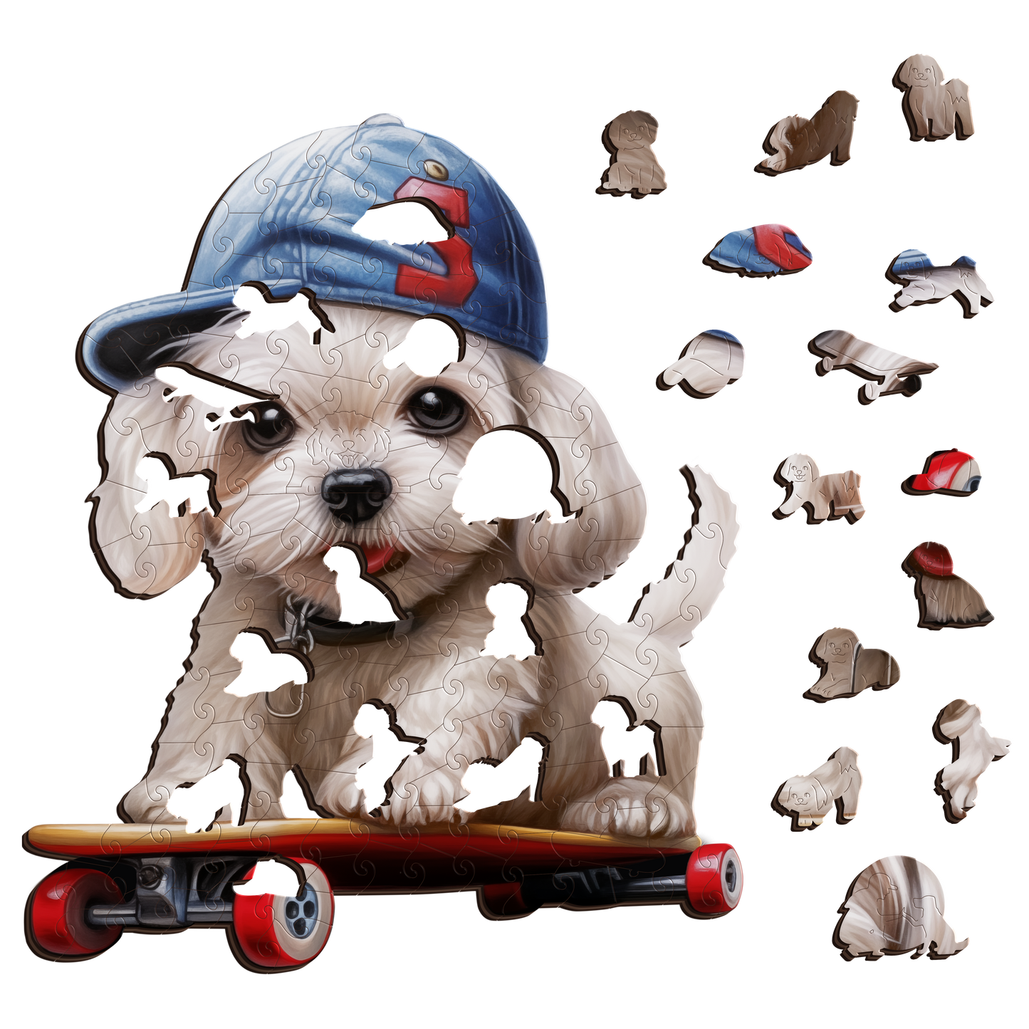 Maltese Skater Wooden Puzzle