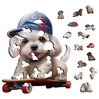 Maltese Skater Wooden Puzzle