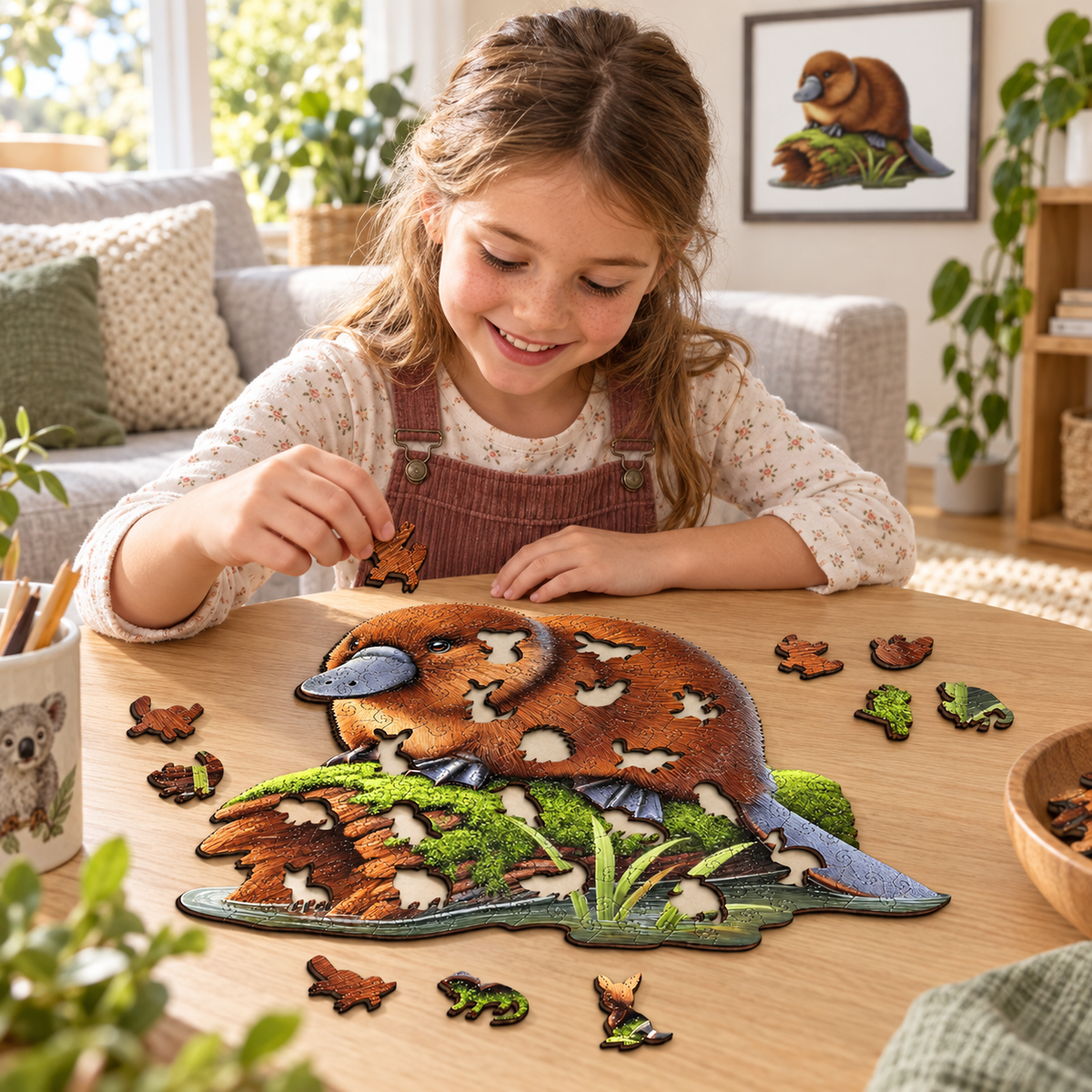 Platypus Dreaming ~ Decorative Wooden Puzzle Puzzle Art Australia