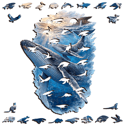 Humpback Whale Breach~ Decorative Wooden Puzzle Puzzle Art Australia