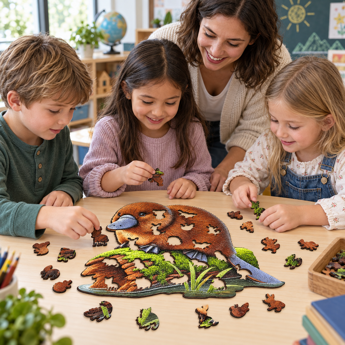 Platypus Dreaming ~ Decorative Wooden Puzzle Puzzle Art Australia