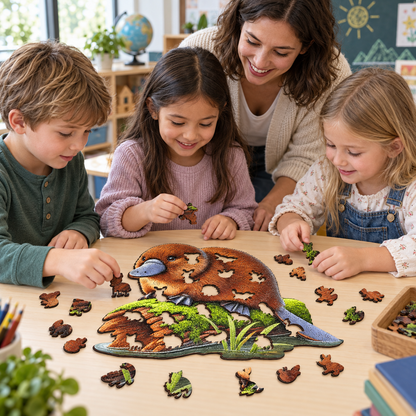 Platypus Dreaming ~ Decorative Wooden Puzzle Puzzle Art Australia