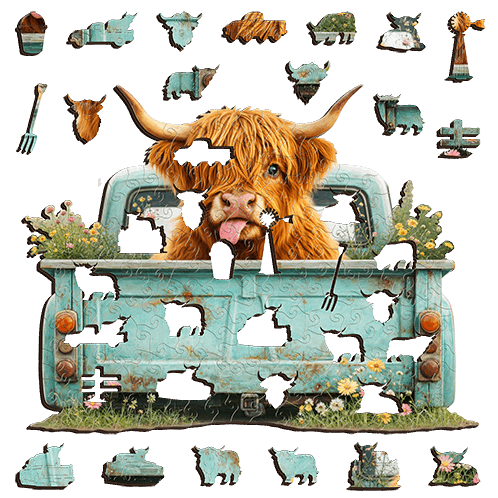 Highland Cow Puzzle Art Australia