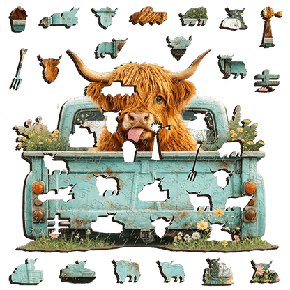 Highland Cow Puzzle Art Australia