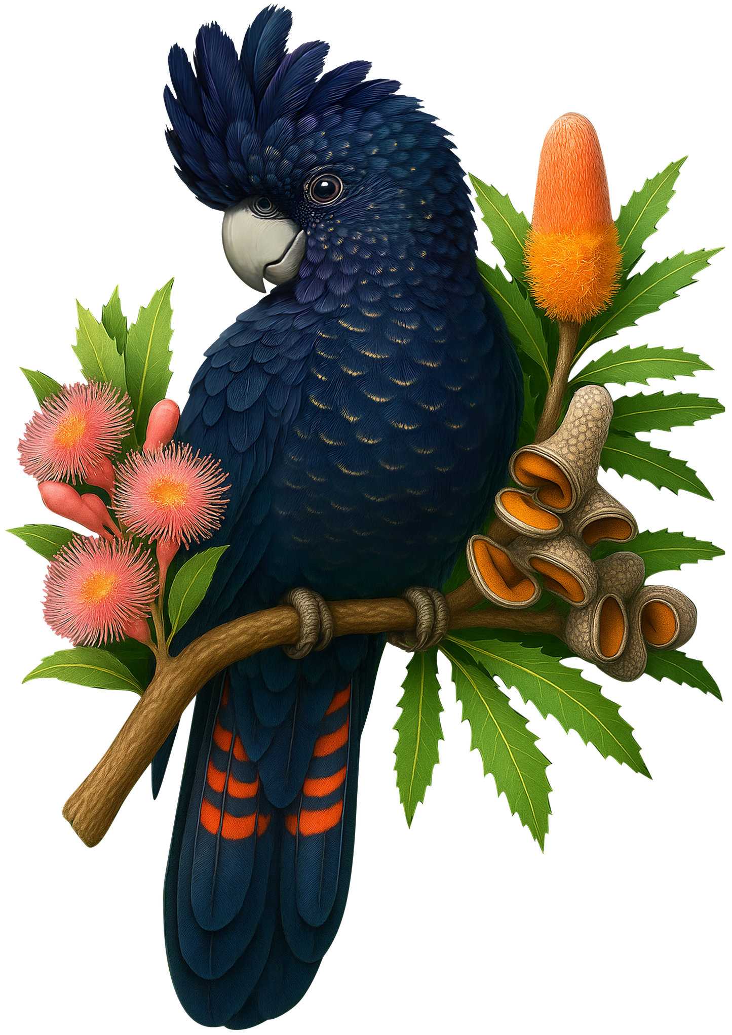 Black Cockatoo Red Tail Puzzle Art Australia