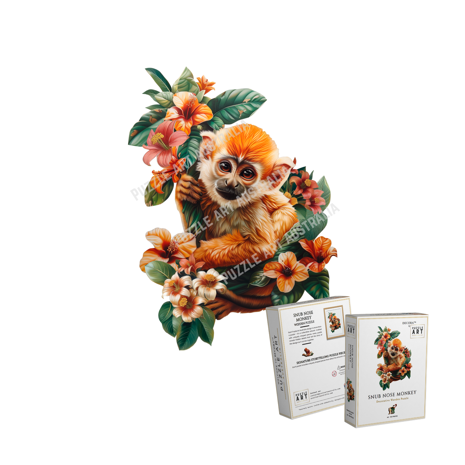 Golden Snub-Nose Monkey ~ Decorative Wooden Puzzle Puzzle Art Australia