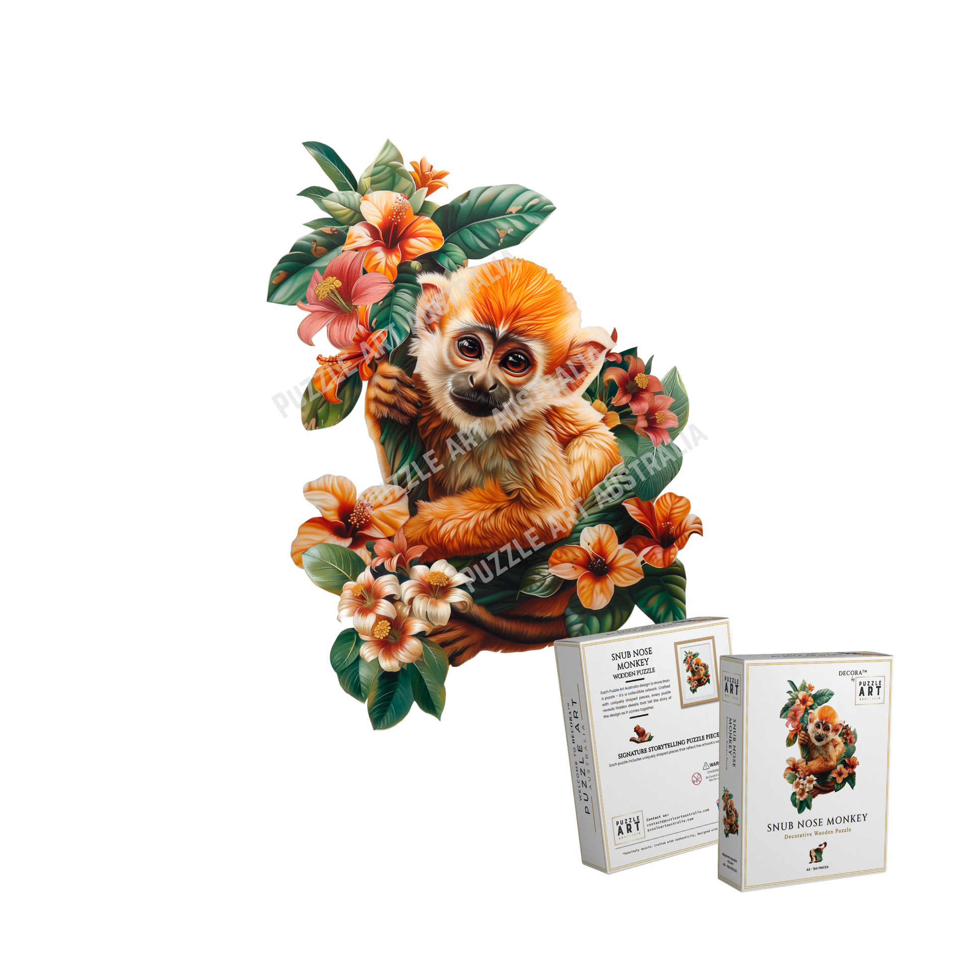 Golden Snub-Nose Monkey ~ Decorative Wooden Puzzle Puzzle Art Australia