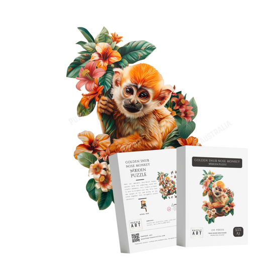 Snub Nose Monkey Wooden Puzzle Puzzle Art Australia