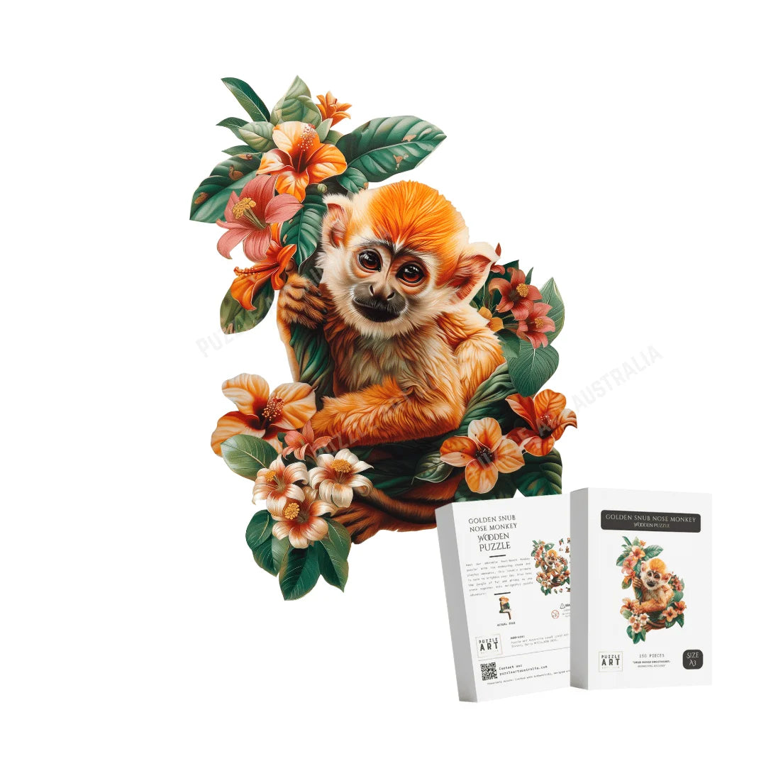 Snub Nose Monkey Wooden Puzzle Puzzle Art Australia