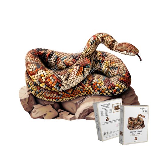 Brown Snake Watcher ~ Decorative Wooden Puzzle Puzzle Art Australia