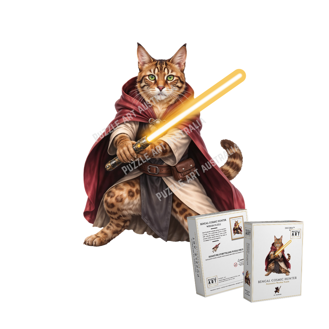 Bengal Cosmic Hunter ~ Decorative Wooden Puzzle Puzzle Art Australia