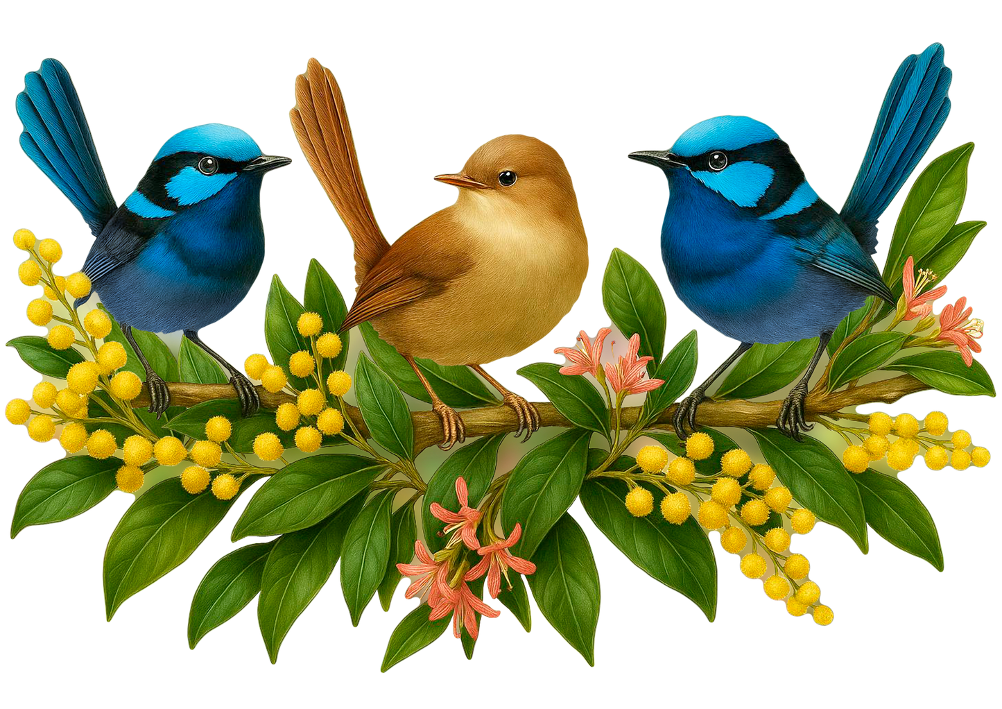 Blue Wrens Puzzle Art Australia