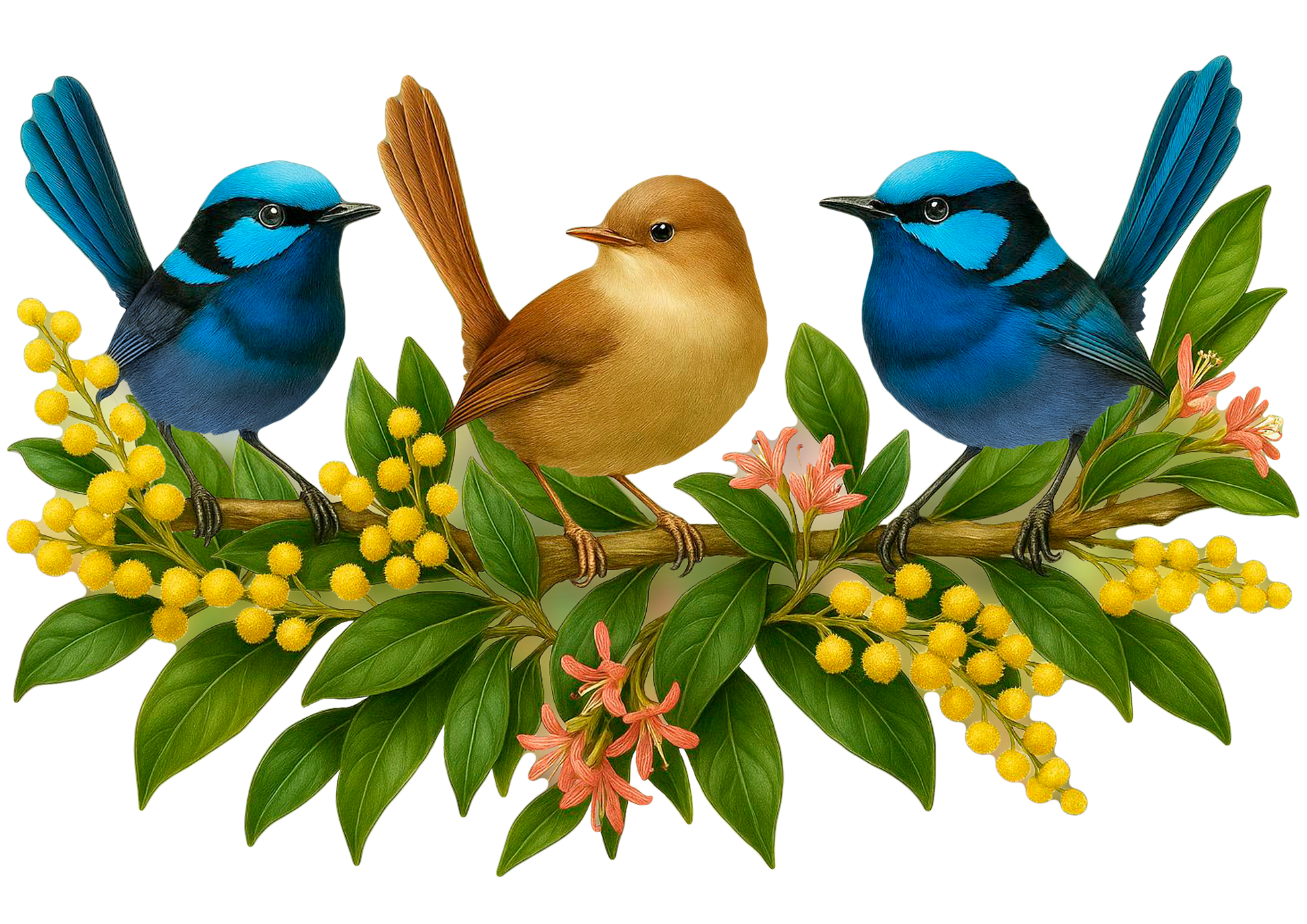 Blue Wrens Puzzle Art Australia