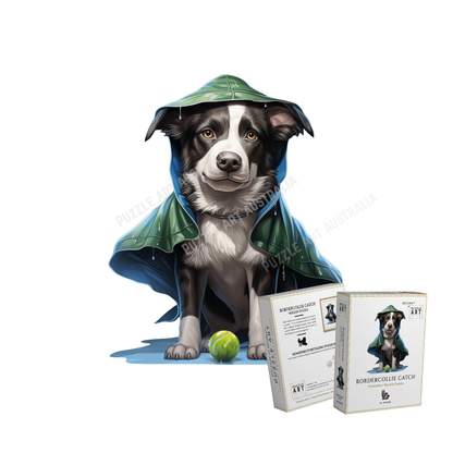 Border Collie Catch Wooden Puzzle Puzzle Art Australia
