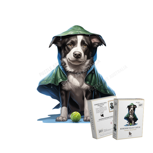 Border Collie Catch Wooden Puzzle Puzzle Art Australia