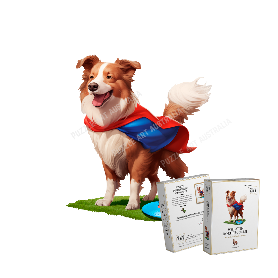 Border Collie Fetch Wooden Puzzle Puzzle Art Australia